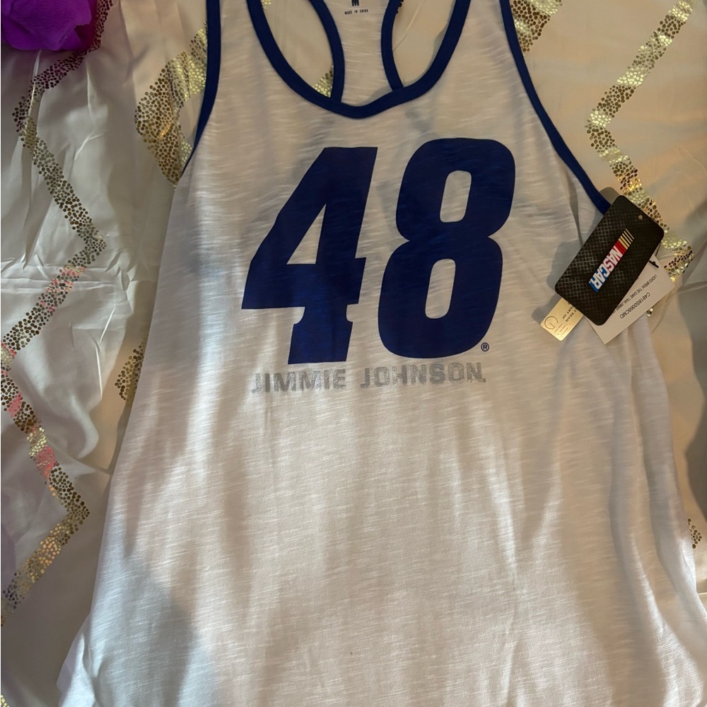 Jimmie Johnson Women's White Tank Top